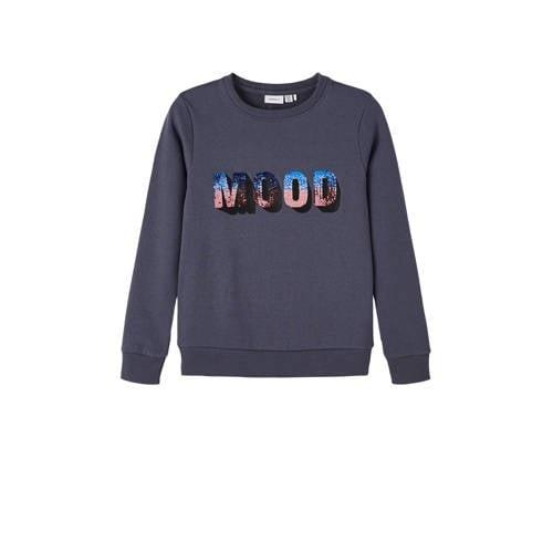 NAME IT KIDS sweater NKFNAMAGIC met printopdruk donkerblauw Printopdru...