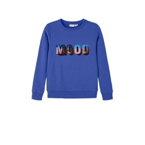 NAME IT KIDS sweater NKFNAMAGIC met printopdruk hardblauw Printopdruk ...