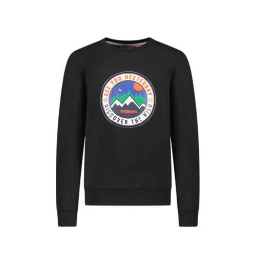TYGO & vito sweater Safa met printopdruk zwart/wit/oranje Printopdruk ...