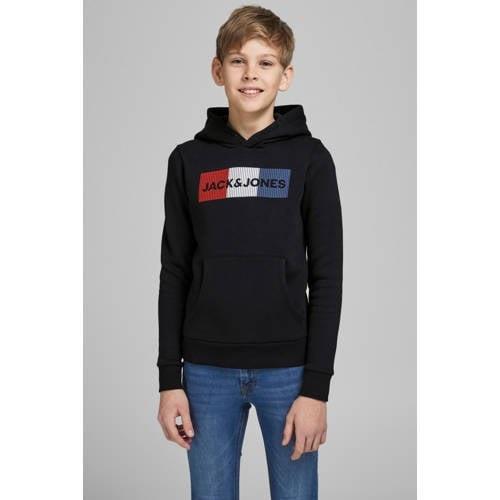 JACK & JONES JUNIOR hoodie JJECORP met logo zwart Sweater Logo - 164