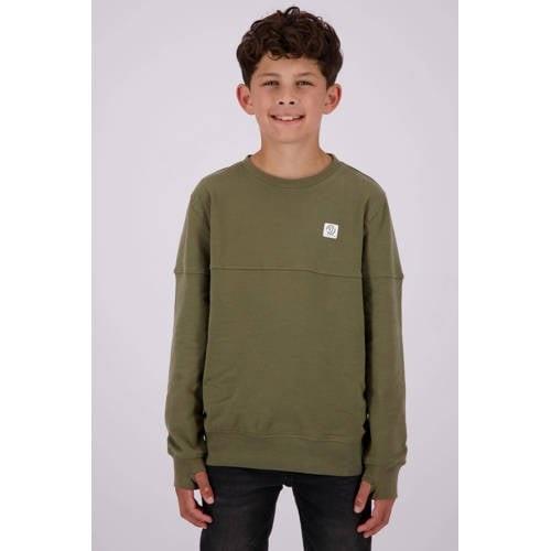 Vingino sweater army groen Effen - 104 | Sweater van Vingino