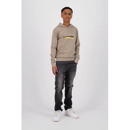 Raizzed hoodie Devrim met tekst beige Sweater Tekst - 104