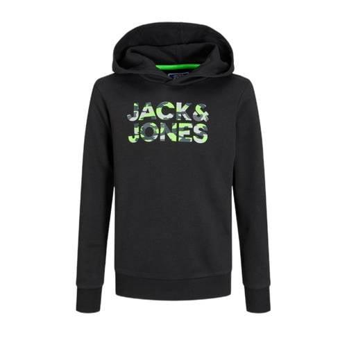 JACK & JONES JUNIOR hoodie JJMILES met logo zwart Sweater Logo - 176