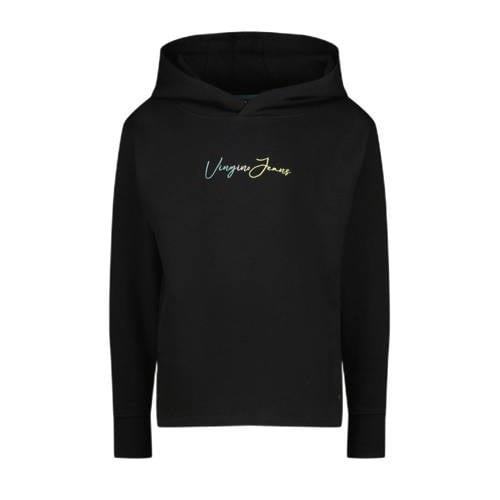 Vingino hoodie Nanjara met tekst zwart Sweater Tekst - 104