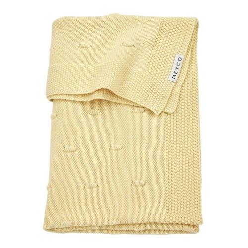 Meyco baby wiegdeken Knots 75x100 cm soft yellow Babydeken Geel Effen