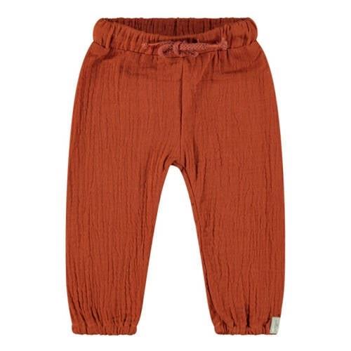 Jollein baby regular fit broek van biologisch katoen roodbruin Effen -...