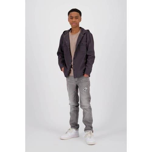 Raizzed straight fit jeans Berlin Crafted met slijtage mid grey stone ...