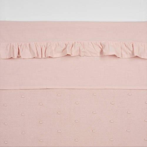 Meyco baby ledikantlaken Ruffle 100x150 Soft Pink Babylaken Roze Effen