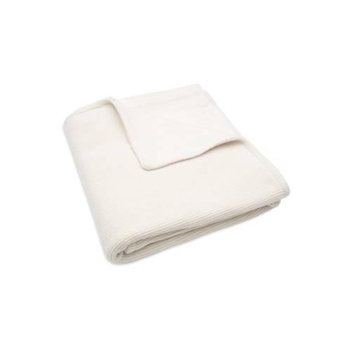 Jollein baby ledikantdeken 100x150cm Basic Knit - Ivory/ fleece Babyde...