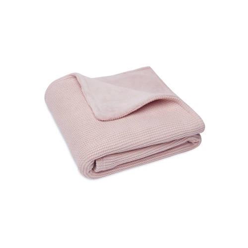 Jollein baby wiegdeken Basic Knit 75x100cm Pale Pink/Fleece Babydeken ...