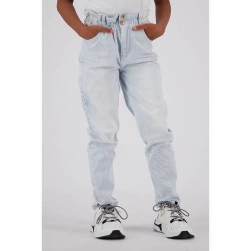 Vingino tapered fit jeans Claudia striped denim Blauw Effen - 146