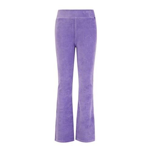 WE Fashion velours flared broek purple pillow Paars Effen - 104
