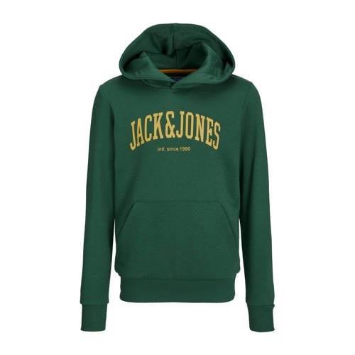 JACK & JONES JUNIOR hoodie JJEJOSH met tekst donkergroen Sweater Tekst...