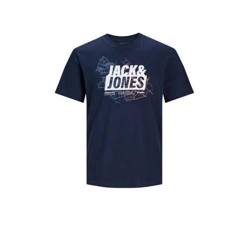 JACK & JONES JUNIOR T-shirt JCOMAP met printopdruk donkerblauw Jongens...