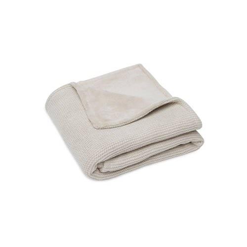 Jollein baby wiegdeken Basic Knit 75x100cm Nougat/Fleece Babydeken Bei...