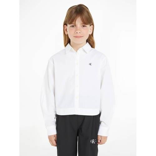 Calvin Klein blouse wit Meisjes Katoen Klassieke kraag Effen - 164