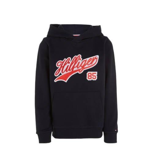 Tommy Hilfiger hoodie met tekst zwart/rood Sweater Jongens Katoen Capu...