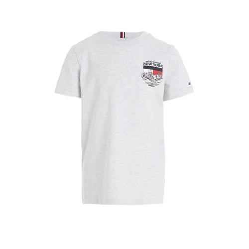 Tommy Hilfiger T-shirt FINEST met logo wit Jongens Katoen Ronde hals L...