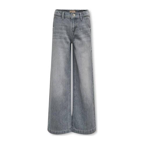 KIDS ONLY GIRL wide leg jeans medium grey denim Grijs Meisjes Katoen E...