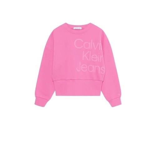 Calvin Klein sweater met logo roze Logo - 128 | Sweater van Calvin Kle...