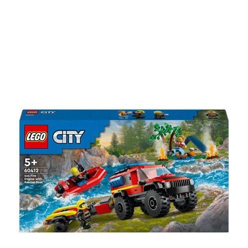 LEGO City 4x4 brandweer auto met reddingsboot 60412 Bouwset