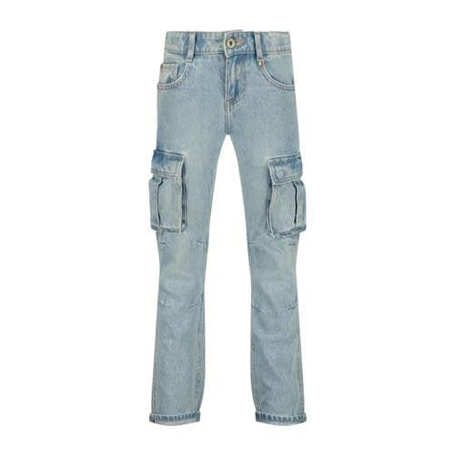 Vingino straight fit jeans Peppe light indigo Blauw Jongens Katoen Eff...