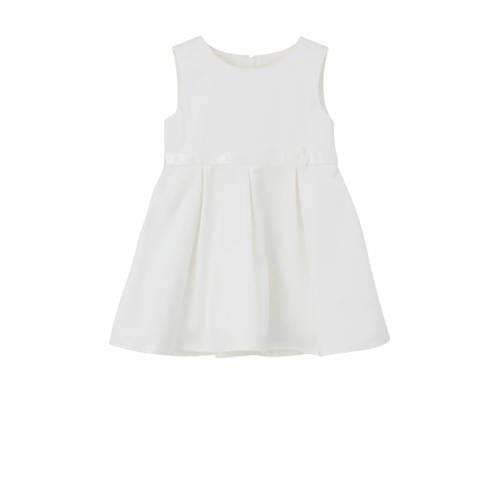 s.Oliver baby A-lijn jurk wit Meisjes Polyester Ronde hals Effen - 56