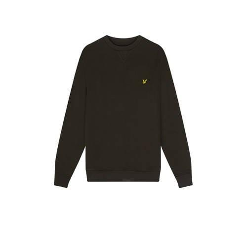 Lyle & Scott sweater olijfgroen Jongens Katoen Ronde hals Effen - 98/1...