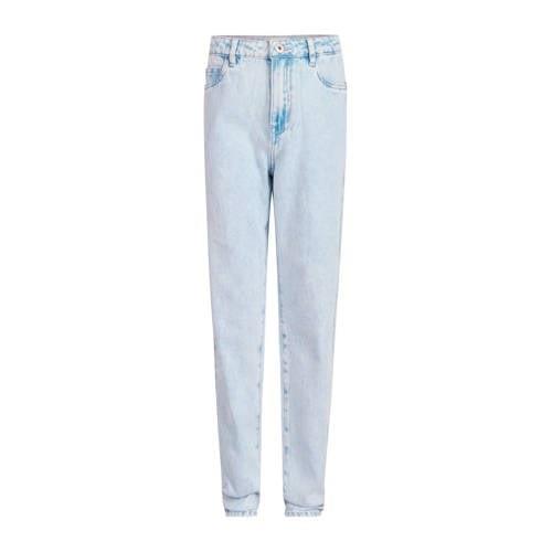 Shoeby high waist mom jeans bleached Blauw Meisjes Denim Effen - 110
