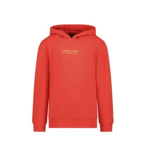 TYGO & vito hoodie Hugo met logo helderrood Sweater Logo - 98/104