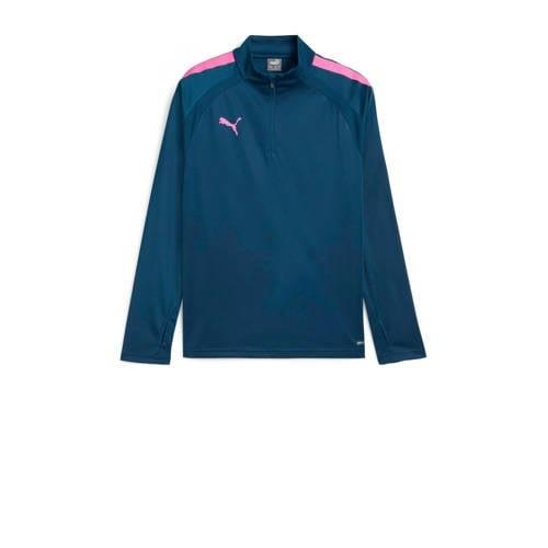 Puma junior voetbalshirt petrol/roze Sport t-shirt Blauw Jongens/Meisj...