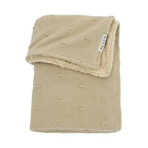 Meyco reversible baby wiegdeken Mini Knots Teddy 75x100 cm Sand Babyde...