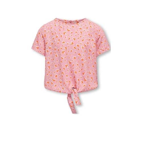 KIDS ONLY GIRL blouse KOGPALMA met all over print lichtroze/oranje/wit...