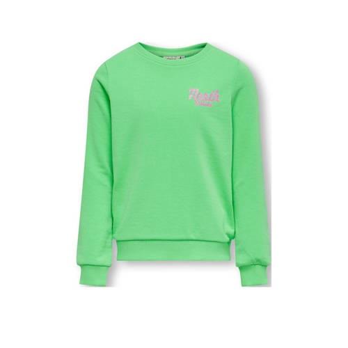 KIDS ONLY GIRL sweater KOGSOPHIE met backprint groen/roze Backprint - ...