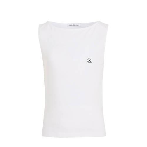 Calvin Klein T-shirt wit Meisjes Stretchkatoen Ronde hals Effen - 128