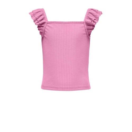 KIDS ONLY GIRL top KOGNELLA met ruches zoetroze Meisjes Polyester Vier...