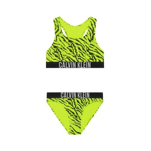 Calvin Klein crop bikini geel/zwart Meisjes Polyamide Zebraprint - 152...