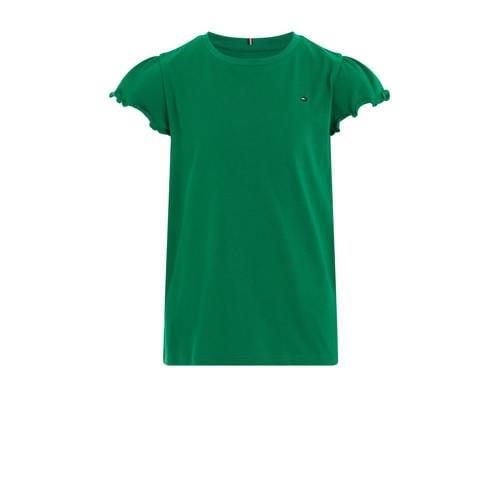 Tommy Hilfiger T-shirt groen Meisjes Katoen Ronde hals Effen - 164