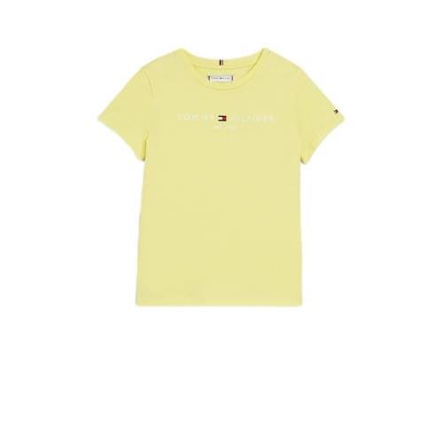 Tommy Hilfiger T-shirt met logo geel Meisjes Katoen Ronde hals Logo - ...