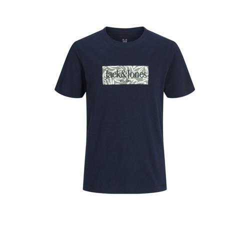 JACK & JONES JUNIOR T-shirt JORLAFAYETTE met logo donkerblauw Jongens ...
