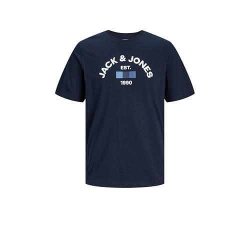 JACK & JONES JUNIOR T-shirt JACTHEO met logo donkerblauw Jongens Katoe...