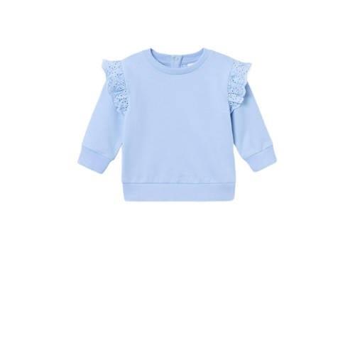 NAME IT BABY baby sweater NBFTIARA met ruches lichtblauw Effen - 56