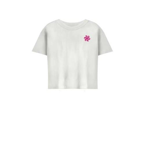 KIDS ONLY GIRL T-shirt KOGSUN met backprint wit/zwart/fuchsia Meisjes ...