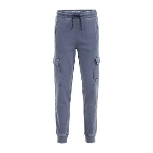 WE Fashion gemêleerde slim fit joggingbroek blauw Jongens Katoen Melée...