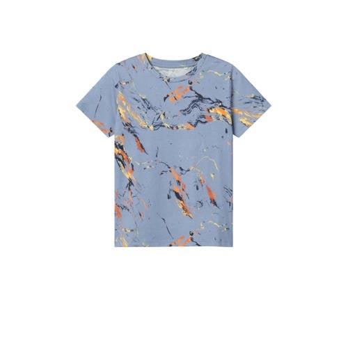 NAME IT KIDS T-shirt NKMDALA met all over print middenblauw/multicolor...