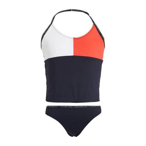 Tommy Hilfiger tankini donkerblauw/rood/wit Bikini Meisjes Polyamide M...