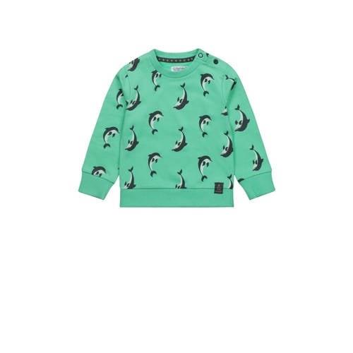 Dirkje sweater Sweater ls met all over print groen All over print - 56