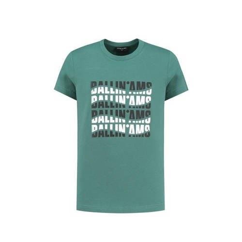 Ballin T-shirt met printopdruk groen Jongens Katoen Ronde hals Printop...