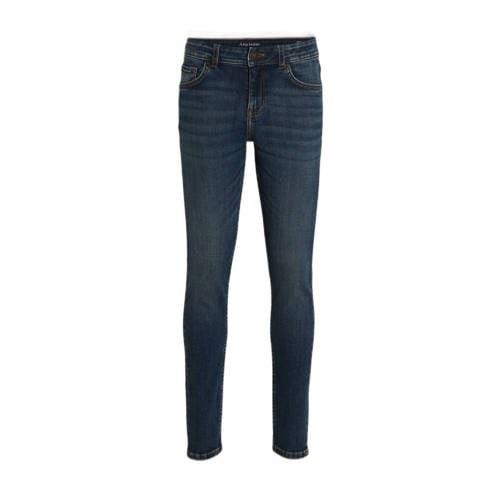 anytime skinny jeans donkerblauw Jongens Denim Effen - 104