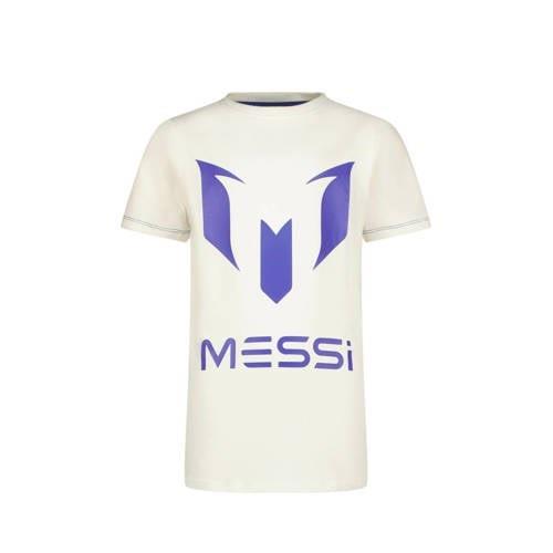 Vingino x Messi T-shirt met printopdruk wit/hardblauw Jongens Stretchk...